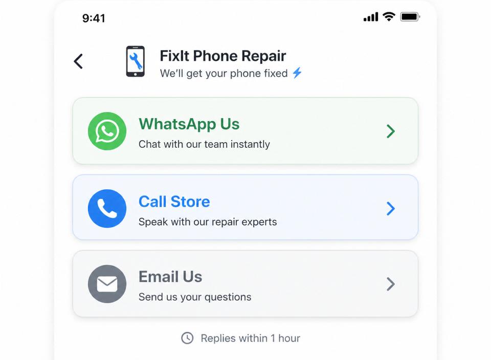Contact Options — product screenshot